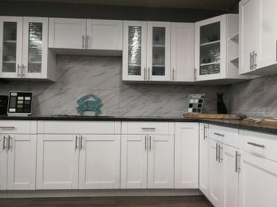 White Lacquer Finishing Shaker Style Kitchen Cabinet