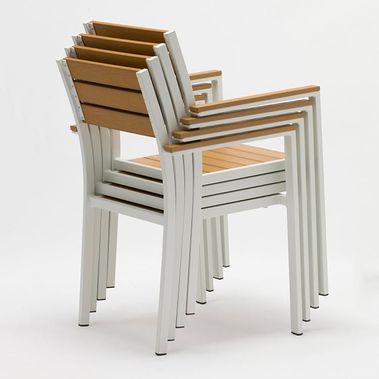 7 PC Grey Plastic Wood Metal Garden Furniture Set