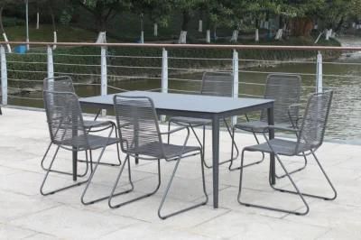 Metal European OEM Outside Dining Set 8 Person Patio Table