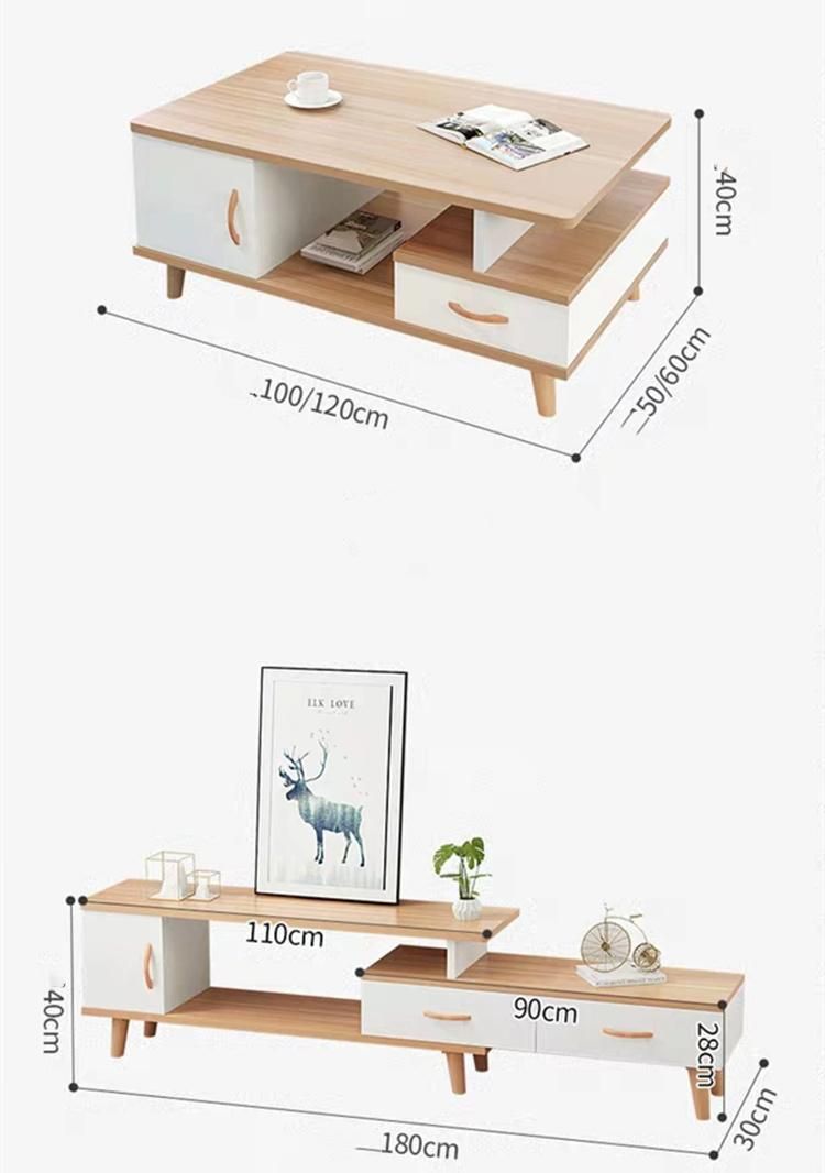 Luxury Wholesale European Style Living Room Furniture MDF Coffee Table with TV Stand