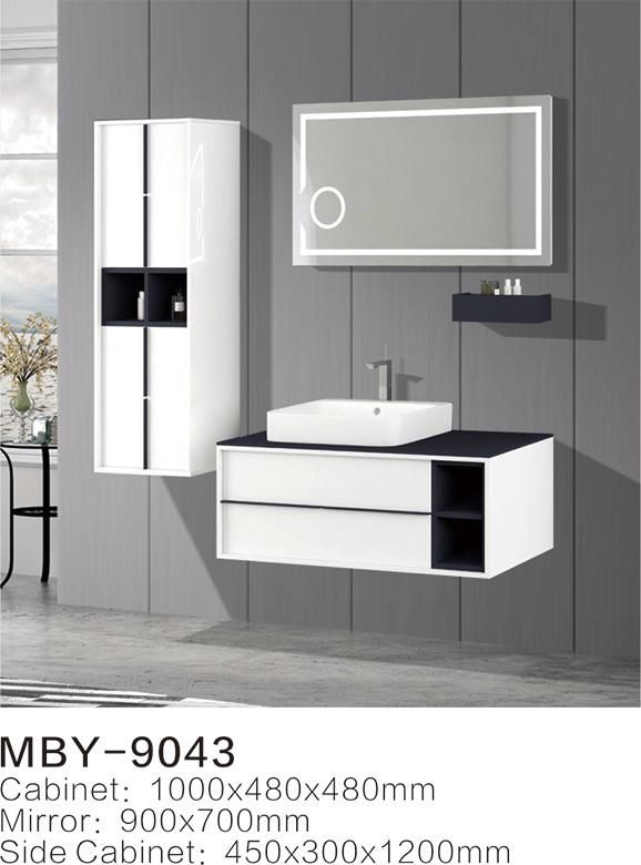 Hotel European Modern Wall-Hung Cabinet with Glass Basin Top