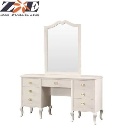 Modern Light Luxury Solid Wood and MDF High Gloss PU Painting Dresser with Mirror