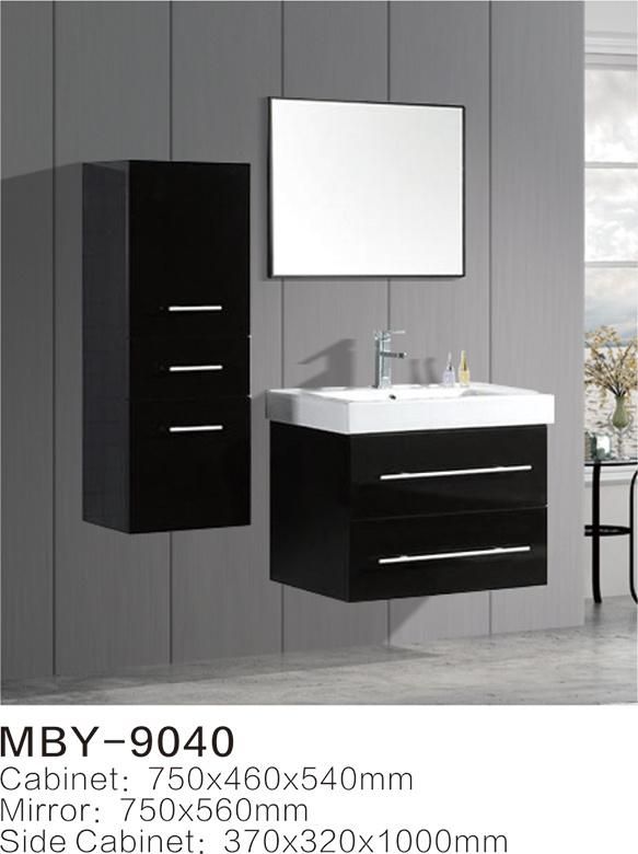 Hotel European Modern Wall-Hung Cabinet with Glass Basin Top