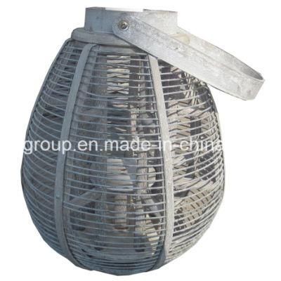 100%Handmade Customized Rustic Wicker Lantern Candle Holder with Handle