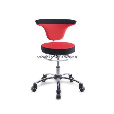Comfortable Round Seat Salon Beauty Stool with Rolling Backrest