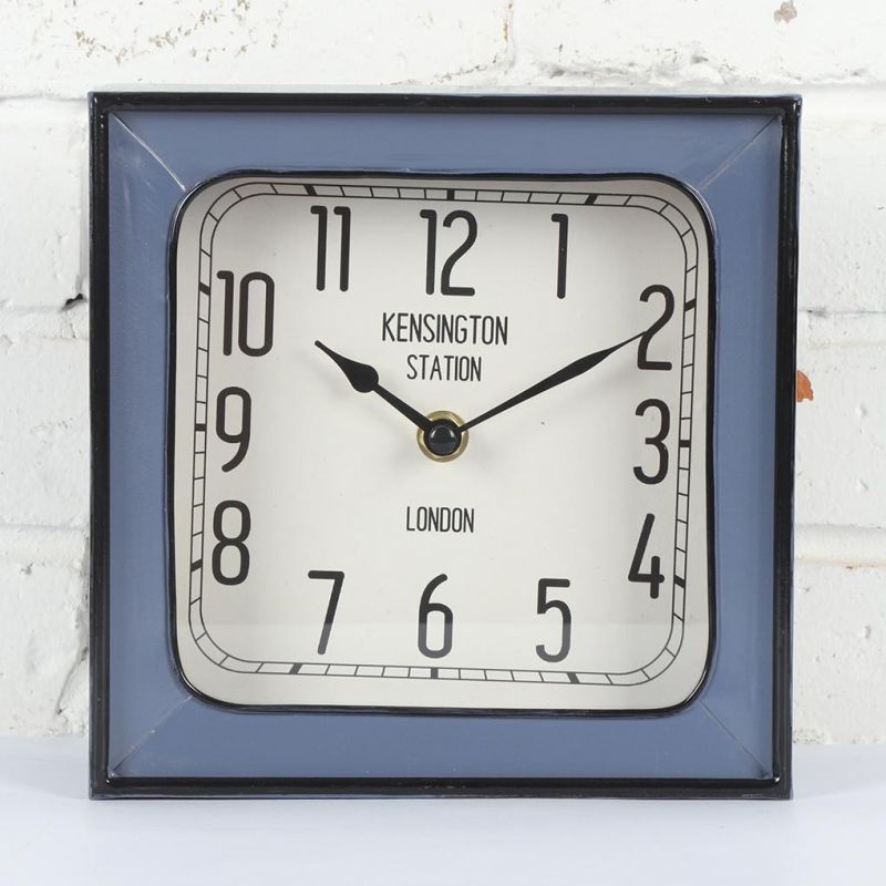 Square Iron Mantel Clock, Leader & Unique Table Clock, Promotional Gift Clock, Desk Clock, Simple Desk Clock