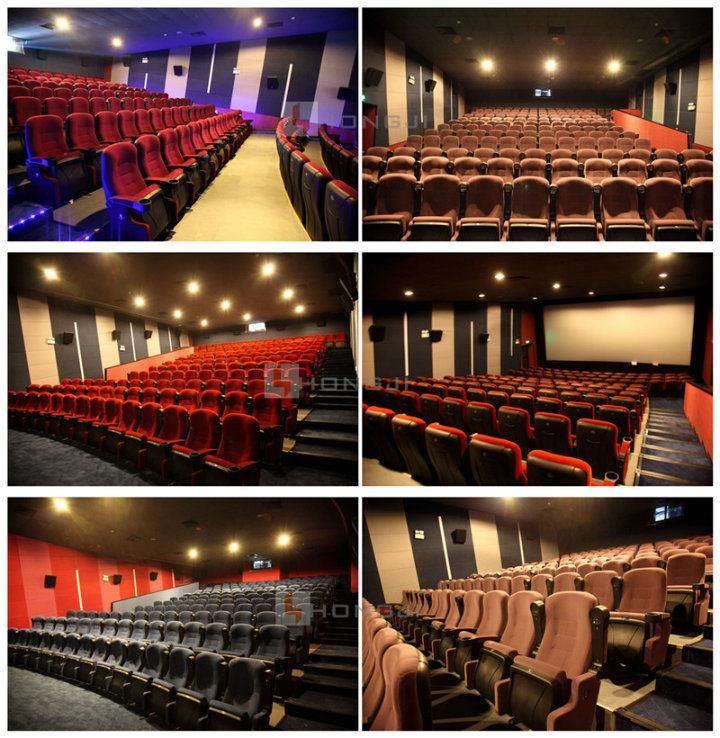 Push Back Leather Home Cinema Reclining Cinema Auditorium Movie Theater Seat
