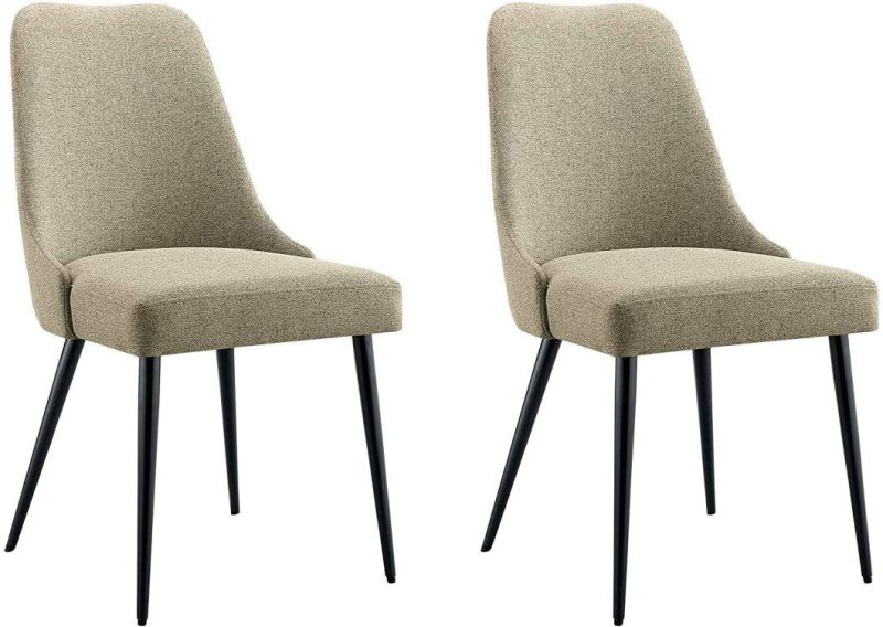 Cheap Price Hot Sale Home Furniture Modern Gray Imitation Leather Dining Chairs with Metal Legs