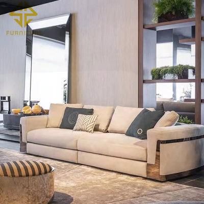 European Style Living Room Furniture Semicircle Sofas Fabric Luxury Sectional Sofa