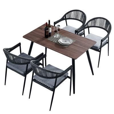 Wholesale Outdoor Dining Table Sets with Woven+Metal Frame Gazebo Patio Garden Furniture