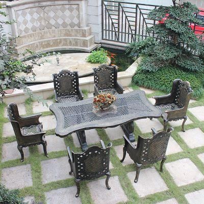 European Countryside Style Garden Furniture 6 Person Outdoor Table and Chairs