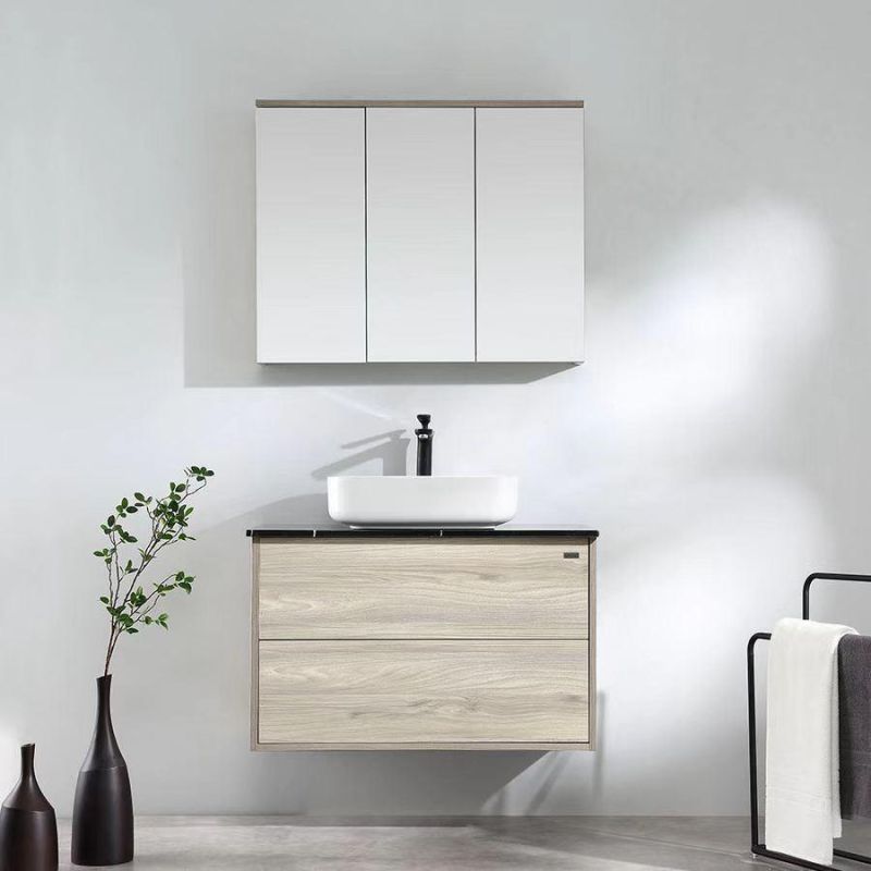 European Style Wall Mounted Water Proof Sanitary Ware with Ceramics Sinks & LED Bathroom Vanity/Cabinet
