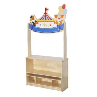 Fashionable Multifunctional Kindergarten Furniture Wooden Kids Roleplaying Stage Cabinets