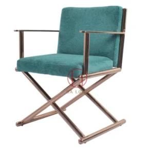 Stainless Steel Golden Metal Frame Velvet Dining Chair