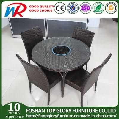 High Quality Modern Hotel Furniture Rattan Chair Hot Pot Dining Table Set (TG-1332)