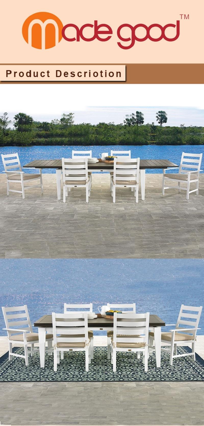 Outdoor Rectangular Stretch Dining Table with 6-10 Chairs