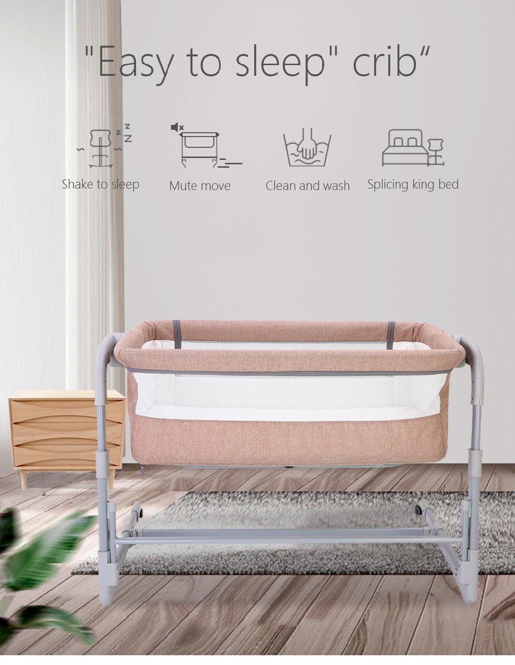 High Standard Height Adjustable Portable Folding Baby Bed with Customized Color