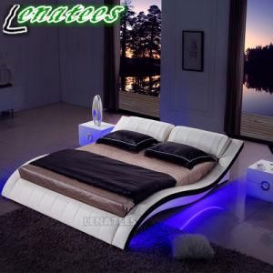 A044 European Popular LED Light Leather Bed
