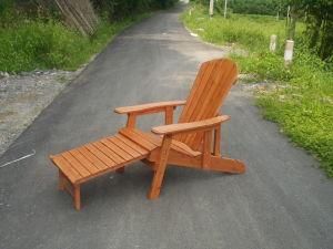 International Outdoor Adirondack Chair Recliners with Footrest Brown