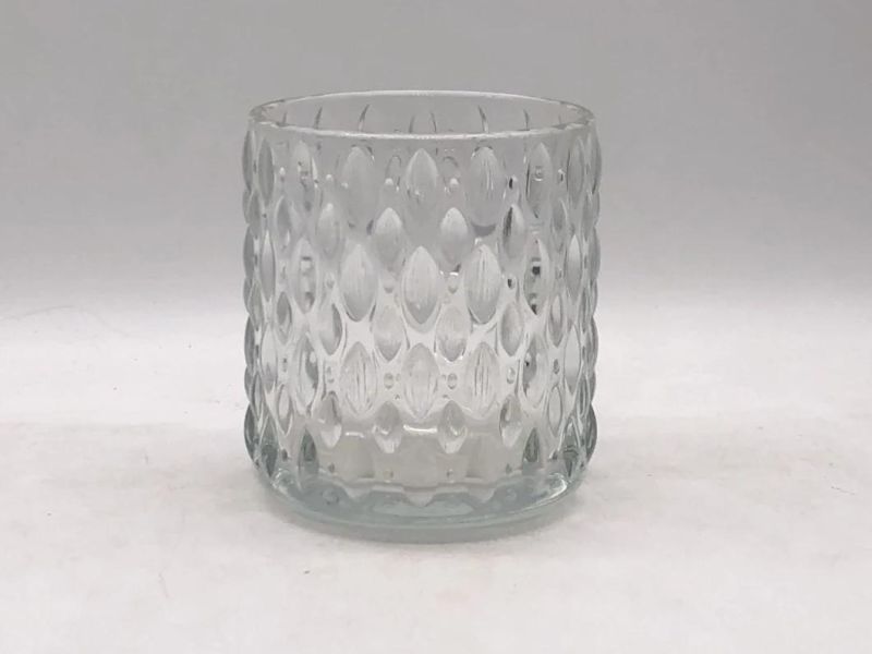 Medium Size Cylinder Glass Candle Holder with Customized Spray Color