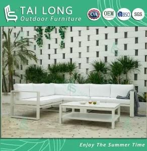 Garden Aluminum Corner Sofa with Cushion Balcony Functional Table Outdoor Furniture