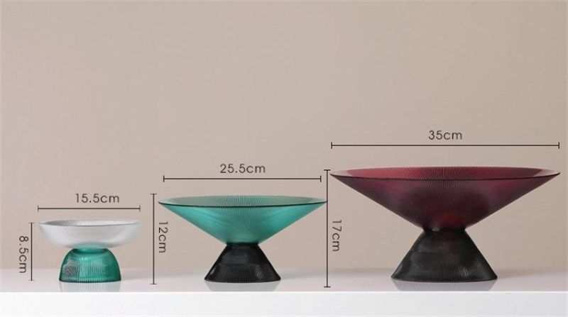 European Luxury High-End Glass Fruit Basin Living Room Creative Modern Snack Plate Table Decoration