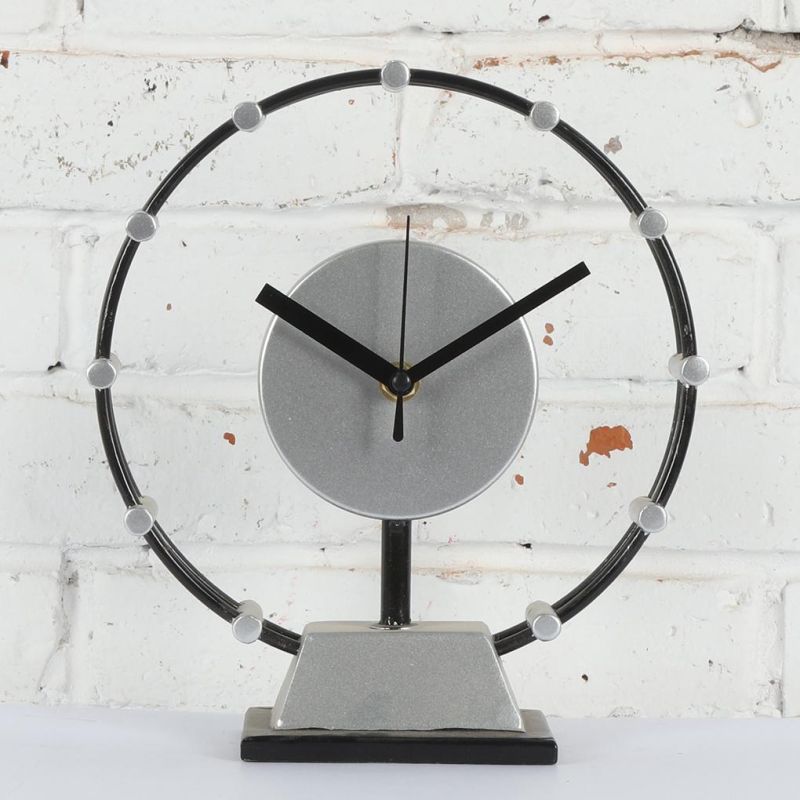 Creativity Promotional Gift Desk Clock for Home Decor, Metal Simple Style Table Clock