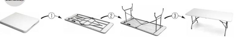 6FT Folding in Half Table in 22X1.00mm 180X70X74 4.0cm Thickness of Table Top