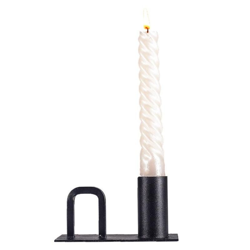 Metal Candle Cup Holder Decoration Iron Black Romantic Candle Stand