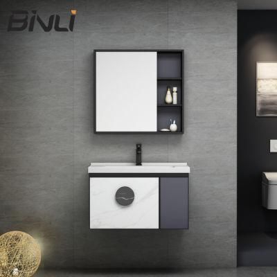 Popular Modern European Design Single Sink Aluminium Bath Furniture Set Bathroom Cabinet
