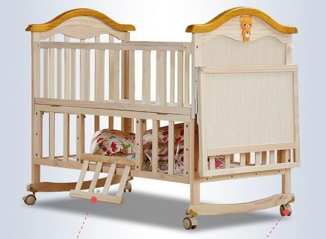 Wholesale Factory Price European Quality Portable Fashion Baby Crib Baby Bed Bedside Bed