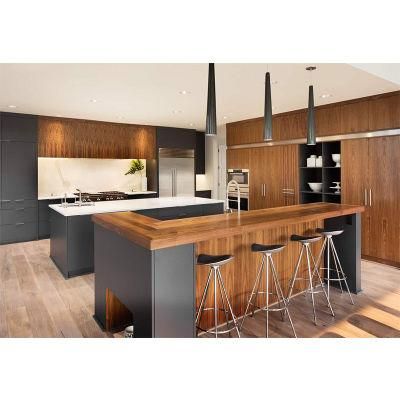 High-Quality Glossy Modern Style Kitchen Cabinet Counter Top with Solid Wood Body