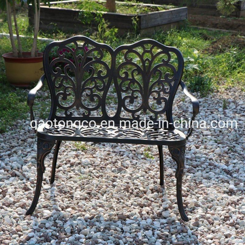 All Weather Outdoor Cast Aluminum Garden Furniture 5-Piece BBQ Table Set in Black