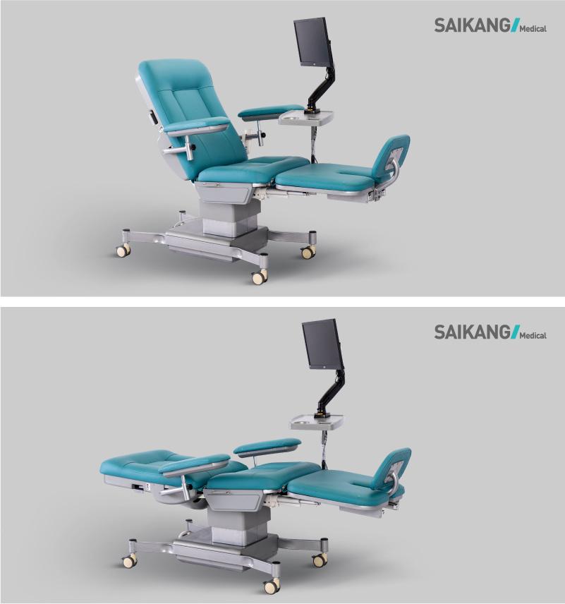 Ske-170A Electric Hospital Leather Blood Donor Drawing Dialysis Chair