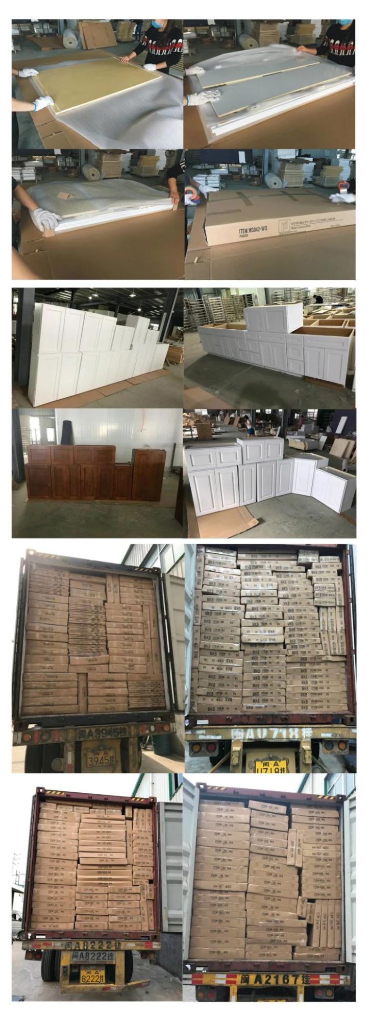 White Modern Modular Solid Wood Kitchen Cabinets