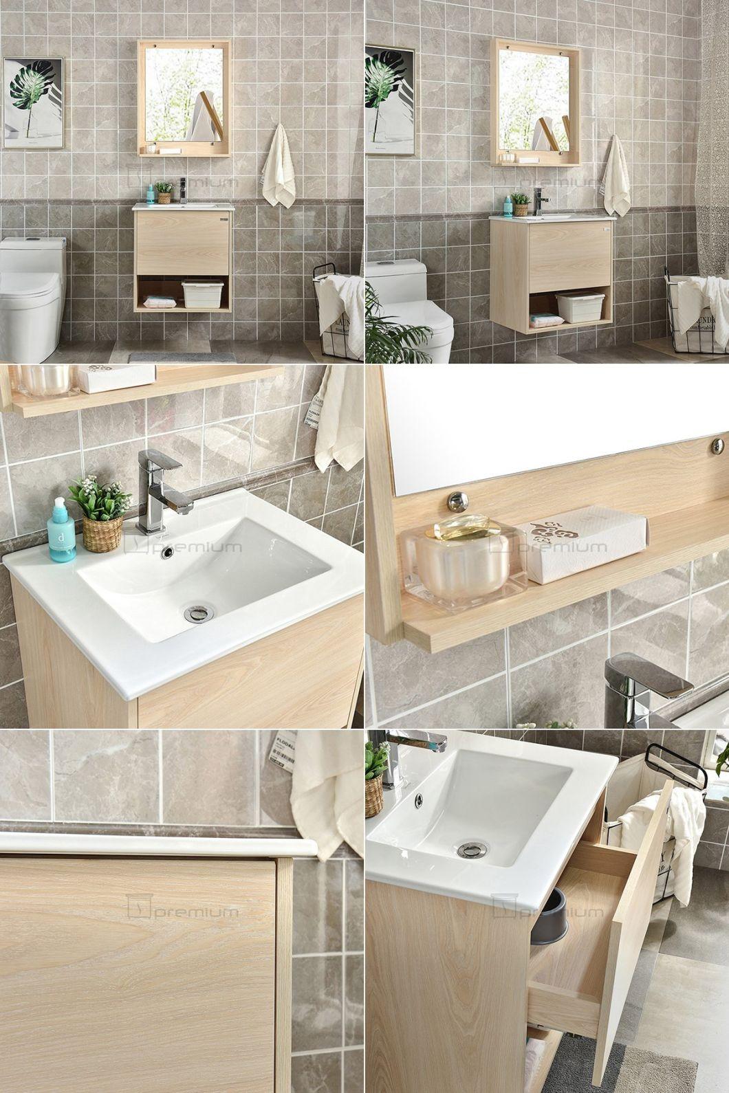 European Modern Plywood Bathroom Basin Sink Vanity Cabinets with Mirror Cabinet