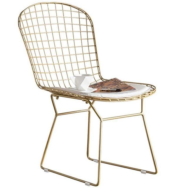 Contemporary Simple Hot Selling Gold Stainless Steel Dinner Chair