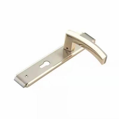 High End Zinc Alloy Door Lever Handle with Mortise Lock Round Knob Handle with Long Plate