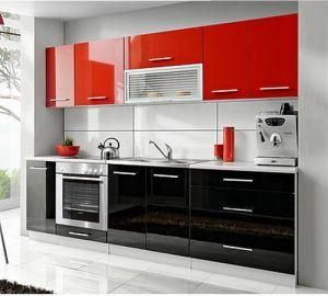 High Glossy Modern White Red Lacquer Kitchen Cabinets Customized Contractor