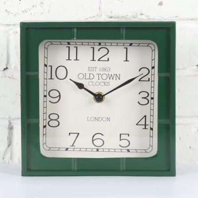 Square Iron Mantel Clock, Leader &amp; Unique Table Clock, Promotional Gift Clock, Desk Clock, Simple Desk Clock