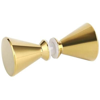 Golden Solid SUS304 Stainless Steel Bathroom Knob Round Back-to-Back Shower Glass Door Handle Pull 1-1/5 Inch by 1-1/5 Inch