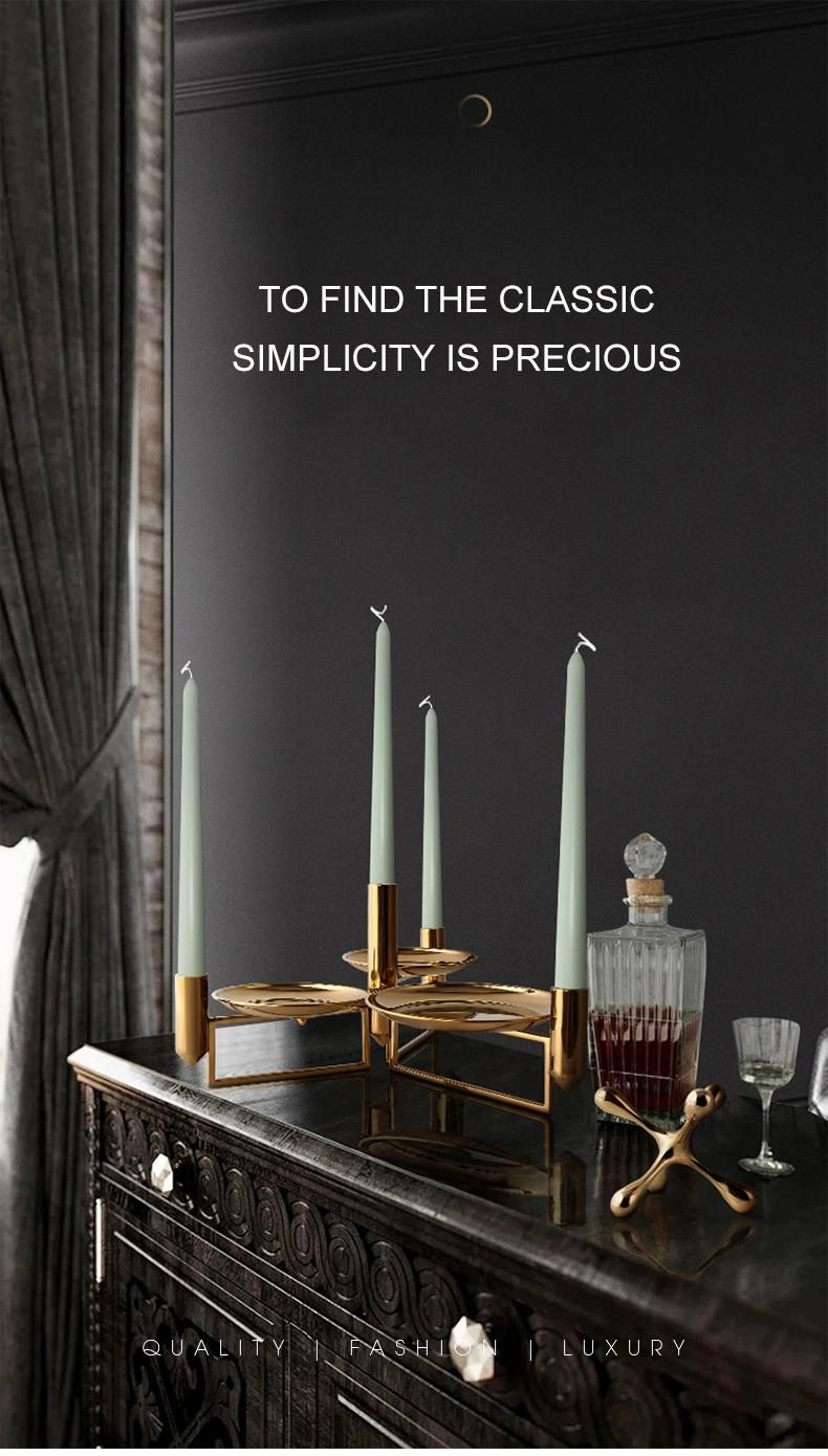 Light Luxury Romantic Candle Holder Decoration European Living Room Dining Table Candle Light Dinner Metal Candlestick Ornaments
