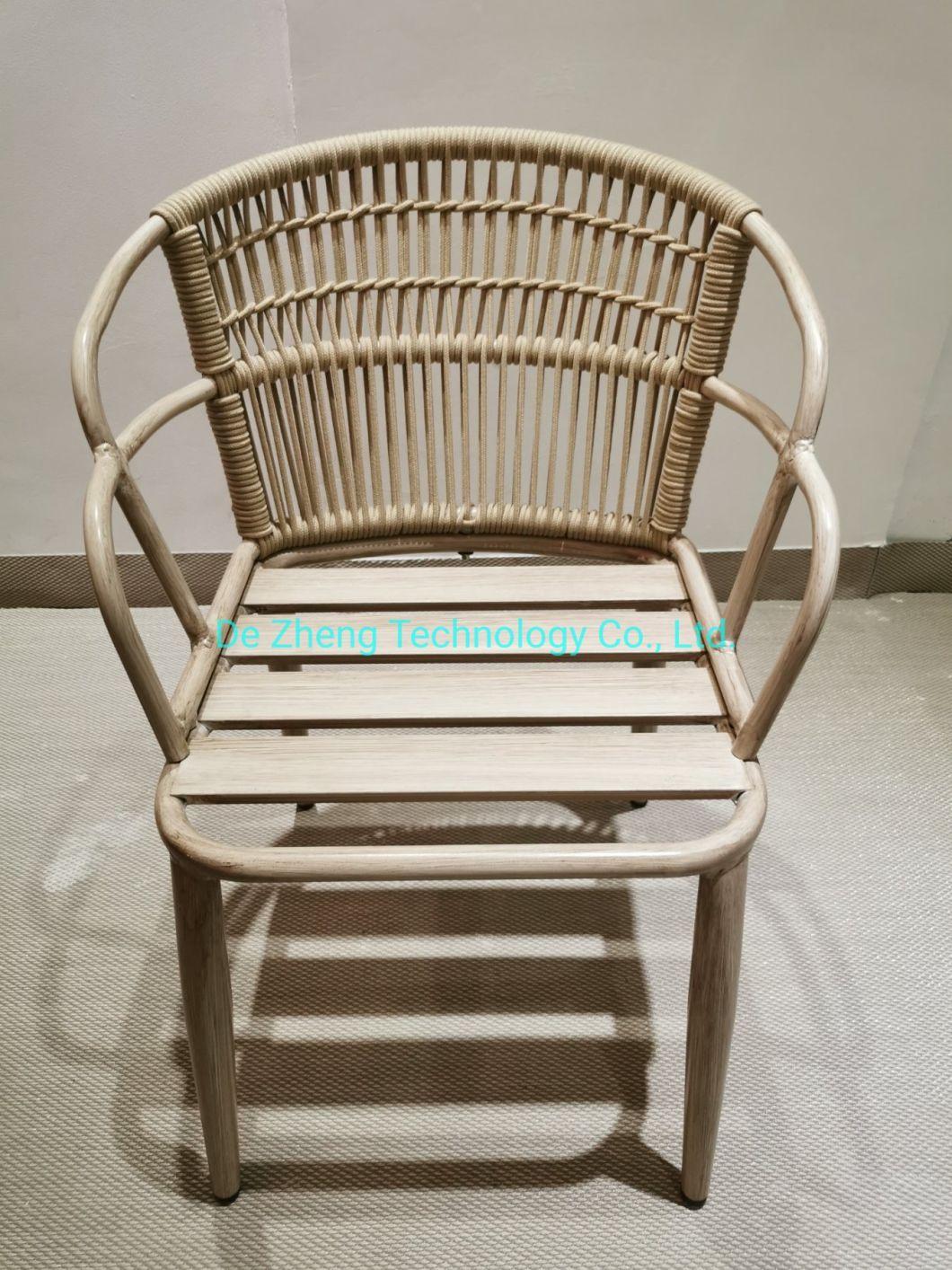 Factory Price High Quality Garden Multi Purpose Rope Arm Aluminum Frame Dining Chair Outdoor Garden