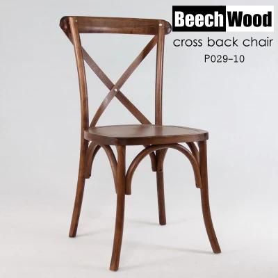 Beech Oak Solid Wood Hotel Banquet Rattan Cross X Back Chair Dining Furniture