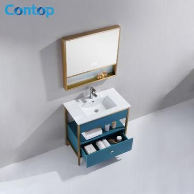 Modern Bathroom Cabinet with Basin and Mirror Hot Sell Melamine Bathroom Cabinet