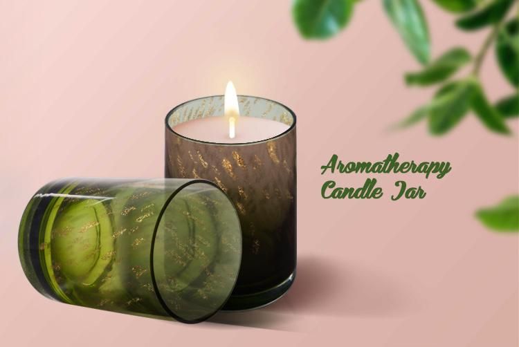 Customized Digital Printing Green Candle Holder for Home Decoration