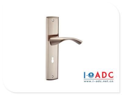 Contemporary Alloy Door Plate Lock Handle Satin Nickle Door Lock Handle