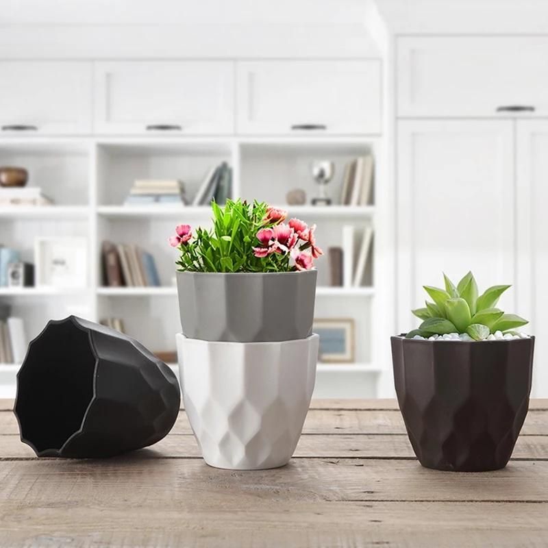Mini Succulent Plant Pot Flowerpot Plastic Succulent Green Dill Small Green Plant Flower Pot Home Office Desktop Decoration