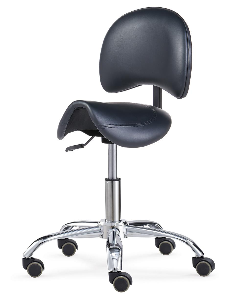 Swivle Adjustable Lifting Saddle Beauty Stool with Backrest