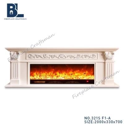 White Sculpture European Heating Electric Fireplace Hotel Furniture (321S)